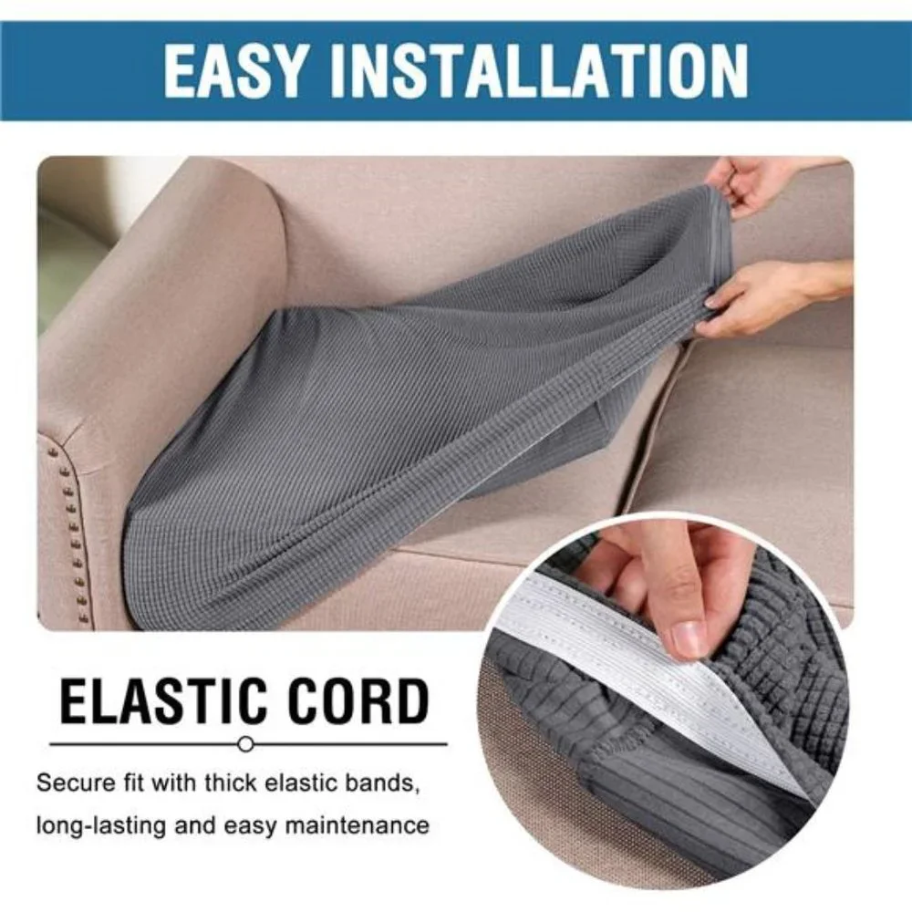 Super Stretch Individual Seat Couch Slipcover Sets Thick Jacquard Textured Twill